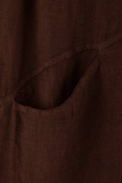 2 Slit Pocket Barrel Leg Linen Trouser