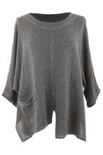 Load image into Gallery viewer, V Cutout Hem Linen Teabag Top

