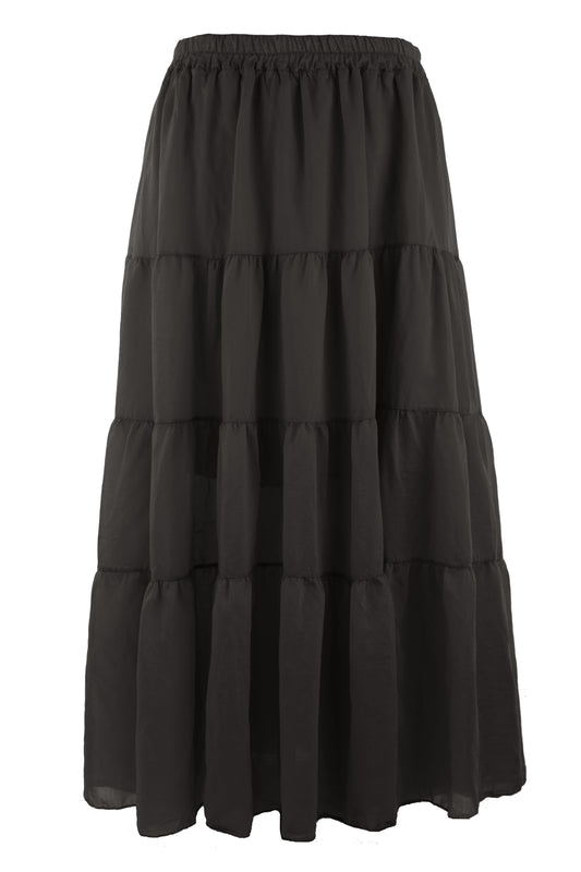 Tiered Silk Skirt