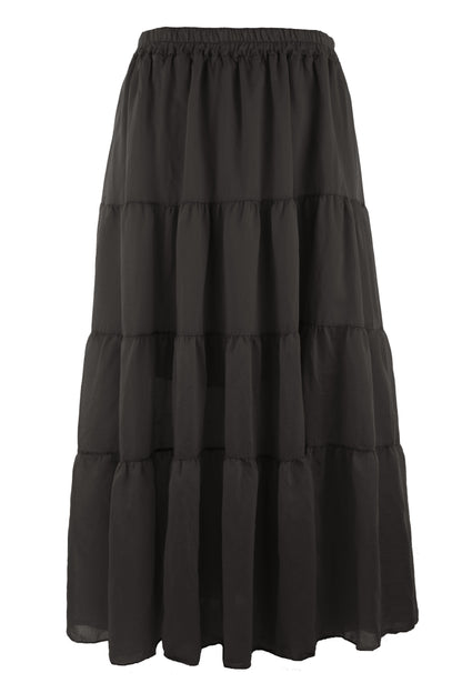 Tiered Silk Skirt