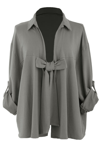 Tie Front Jersey Jacket