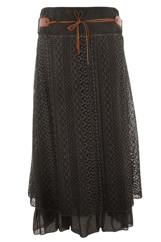 Crochet Belt Midi Skirt