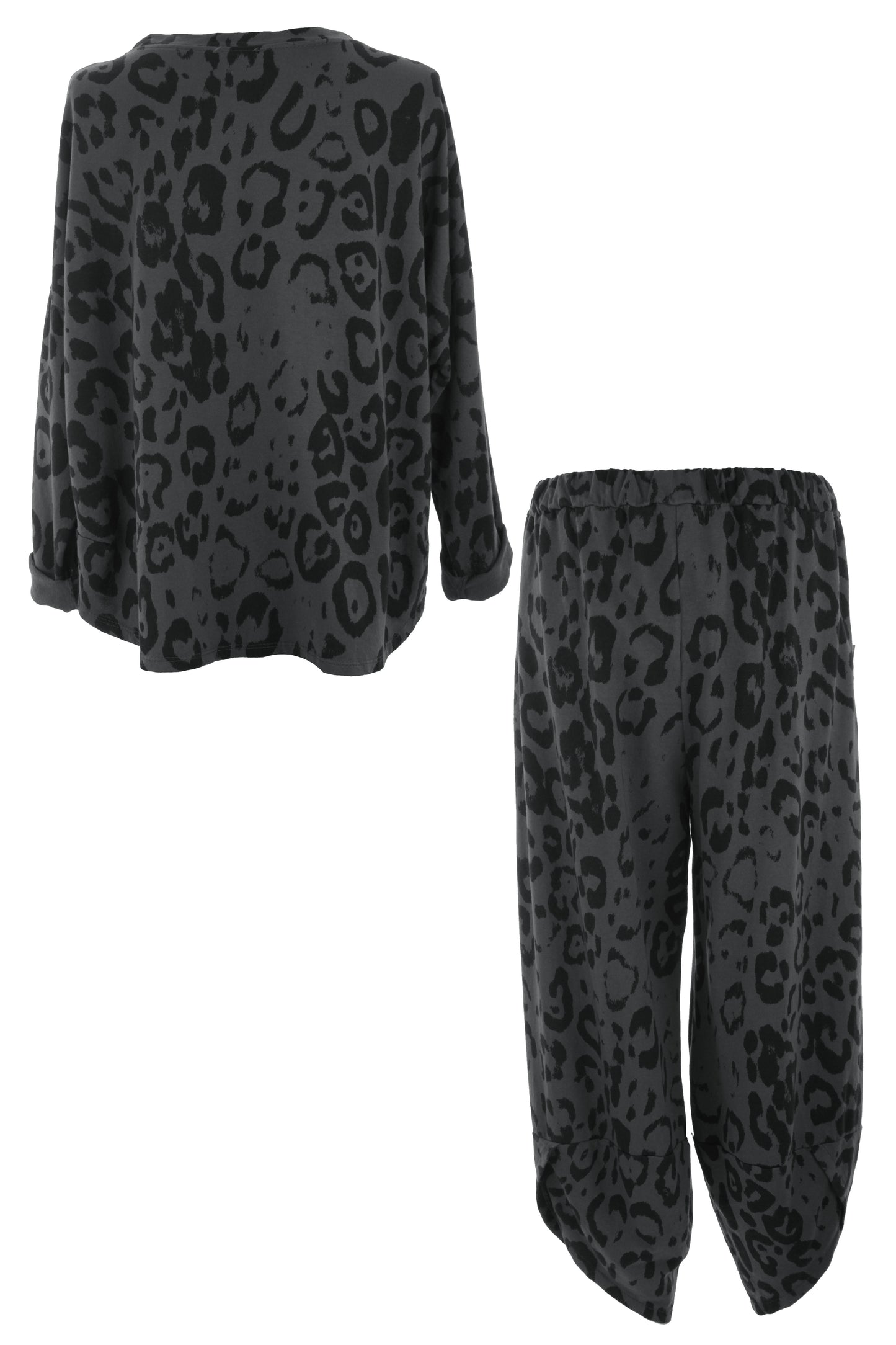 Leopard Print Sweatshirt Jogger Set