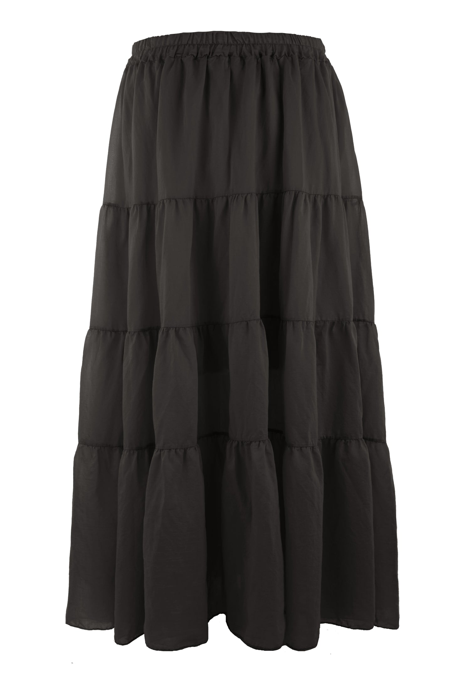 Tiered Silk Skirt
