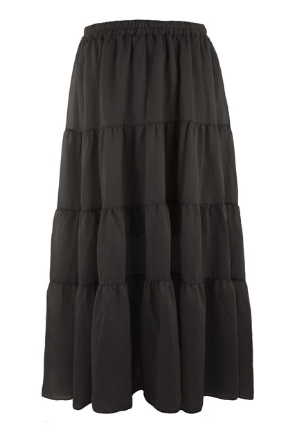 Tiered Silk Skirt