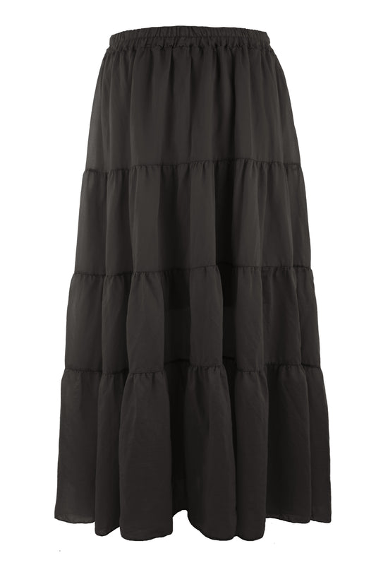 Tiered Silk Skirt