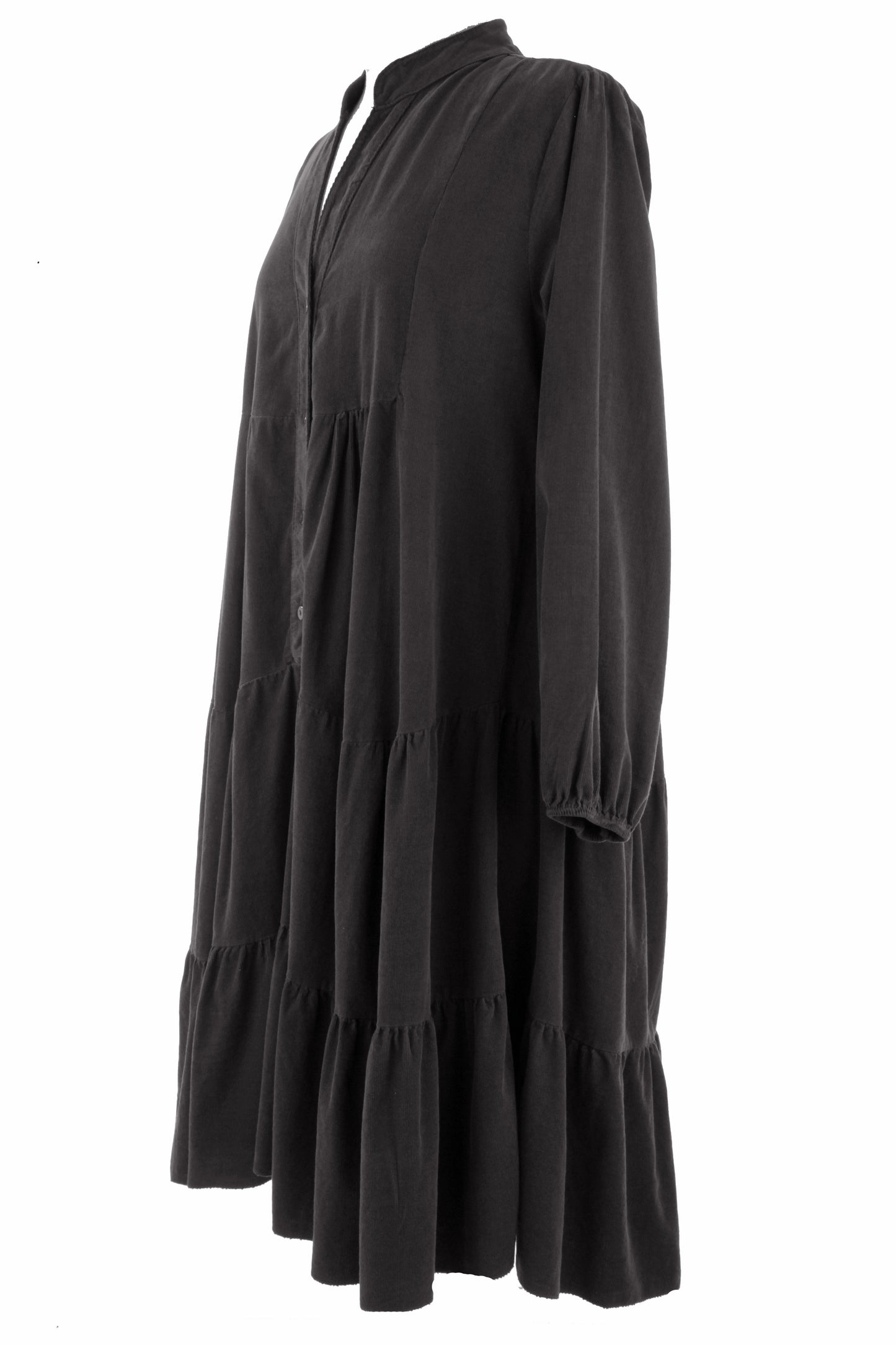 V Neck Corduroy Swing Dress