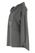 Load image into Gallery viewer, Seam Detail Jersey Hooded Top
