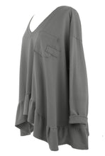 Load image into Gallery viewer, V Neck Frill Hem Jersey Top
