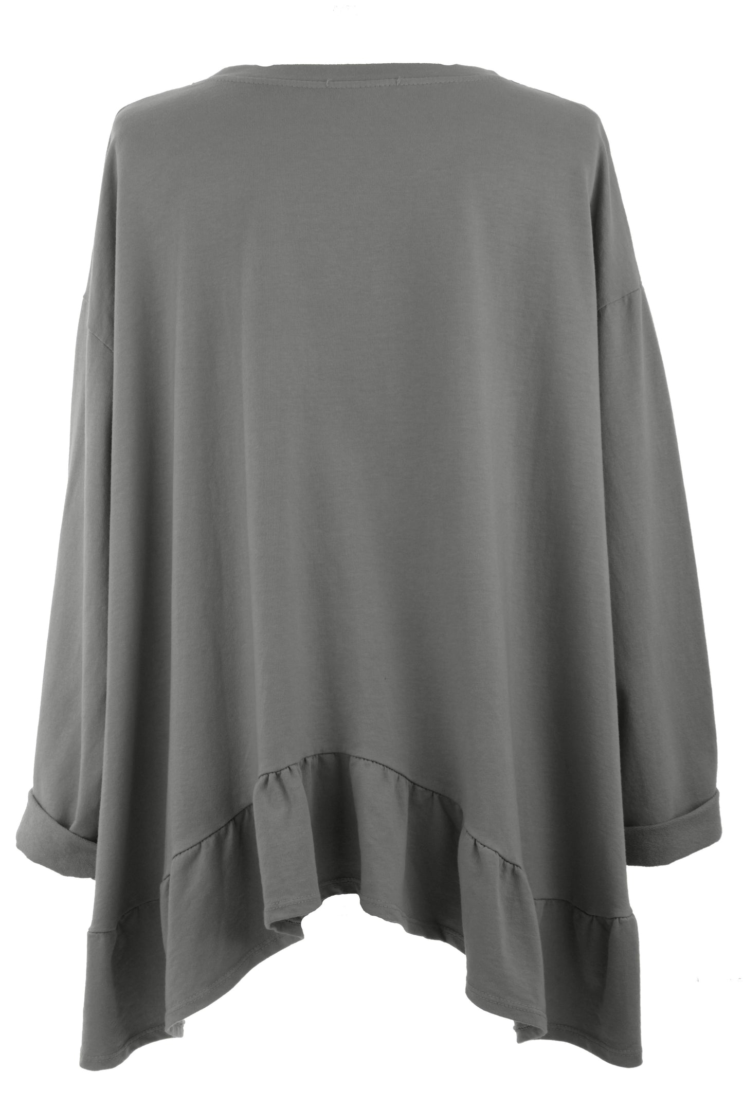 V Neck Frill Hem Jersey Top