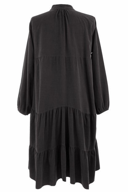 V Neck Corduroy Swing Dress