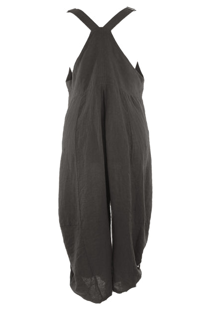 Flap Pocket Linen Jumpsuit