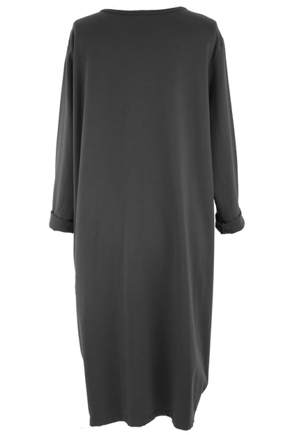 Pleat Rushed Detail Midi Dress