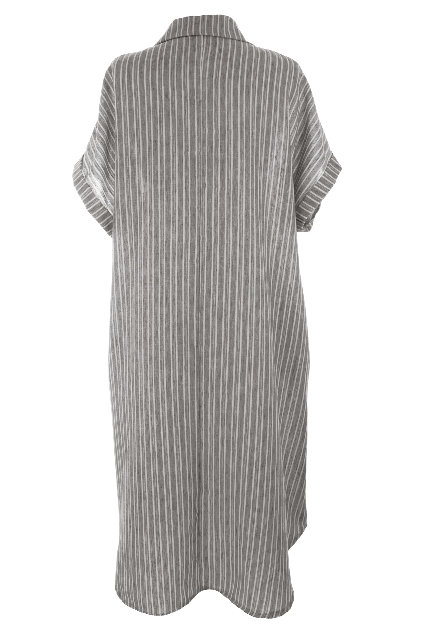 Stripe Print Collar Midi