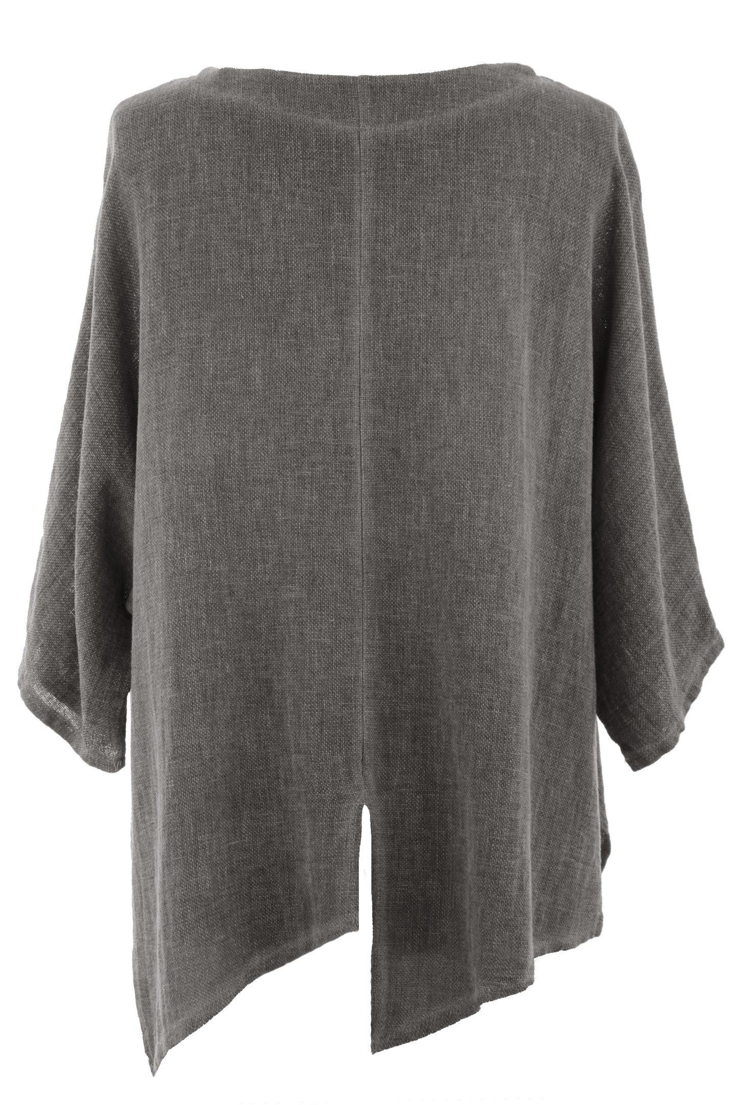V Cutout Hem Linen Teabag Top