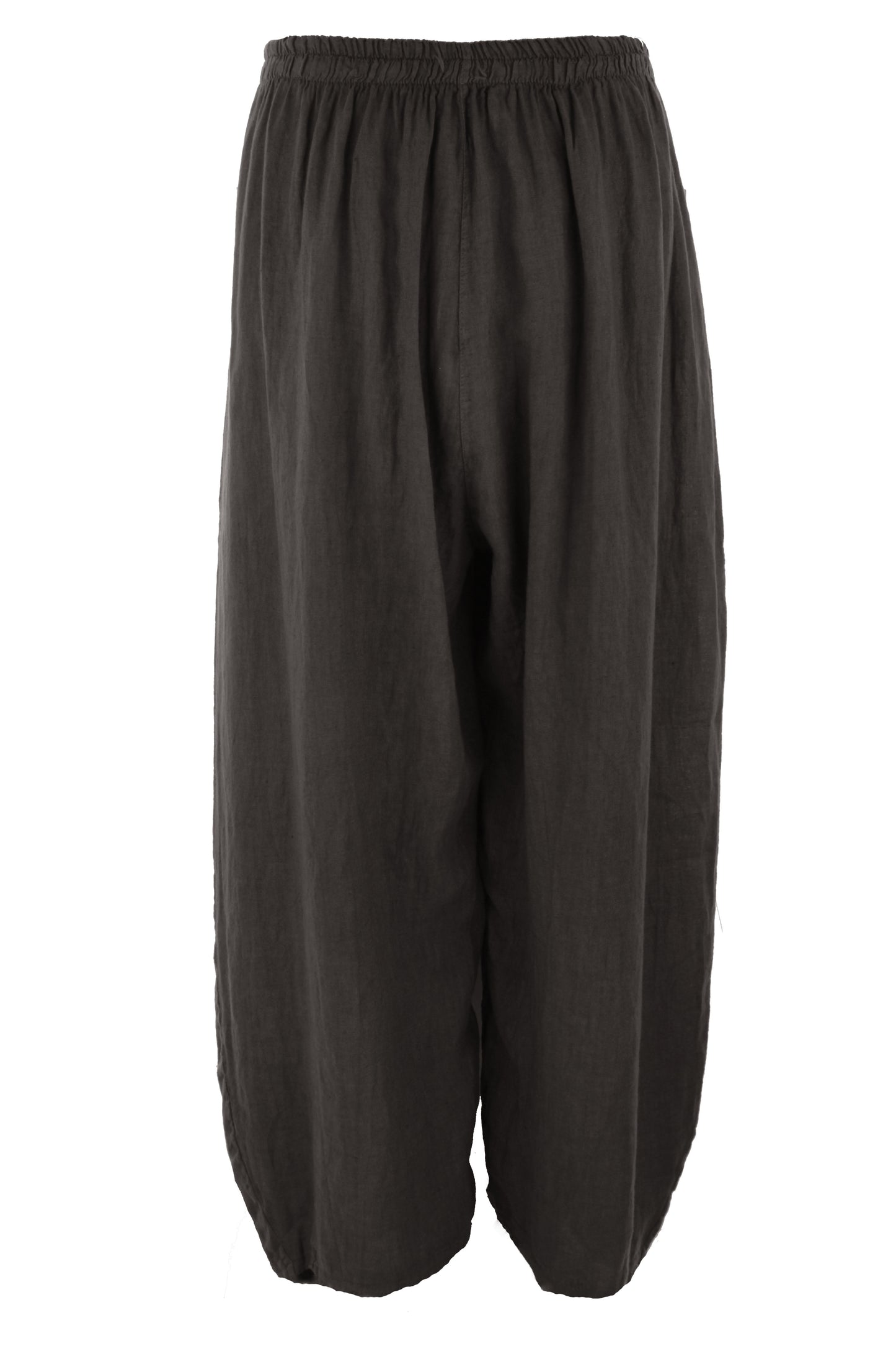 2 Slit Pocket Barrel Leg Linen Trouser
