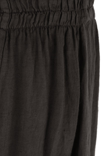 2 Slit Pocket Barrel Leg Linen Trouser