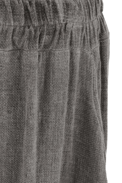 Side Slit Wide Leg Teabag Linen Trouser