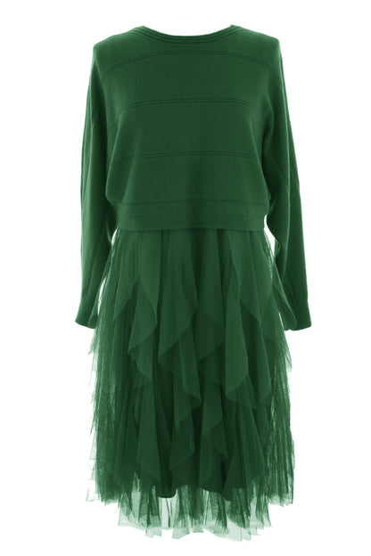2 Piece Knit Jumper Ruffle Dress