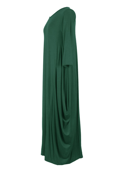 3/4 Sleeve Draped Dress