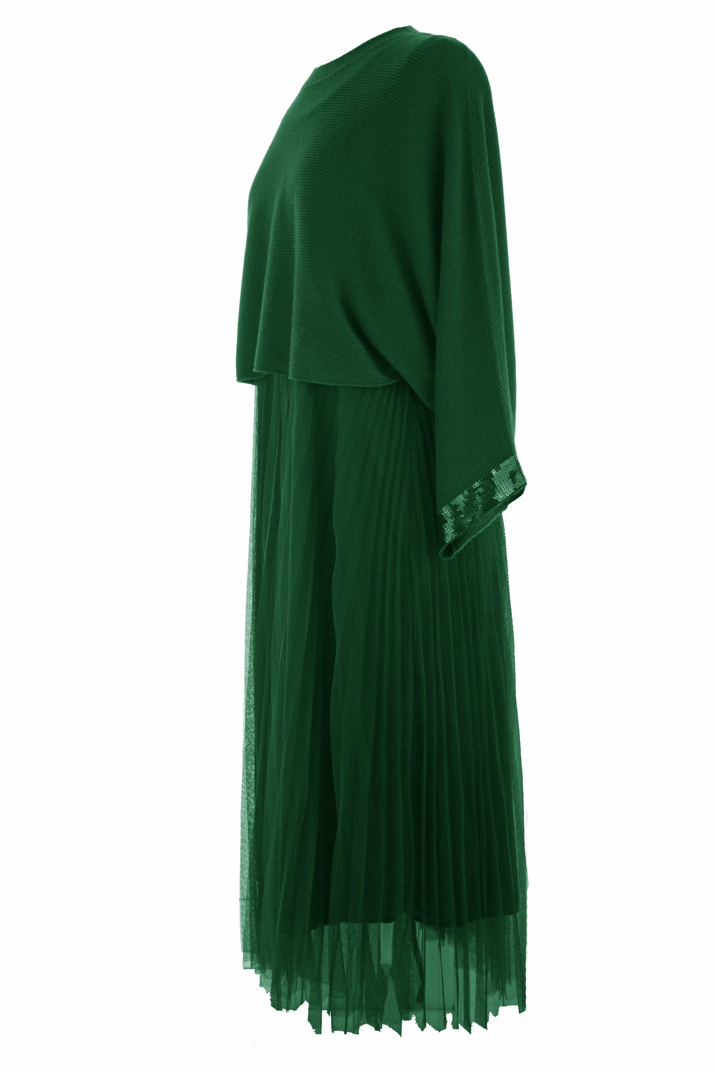 2 Piece Ribbed Top Mesh Dress
