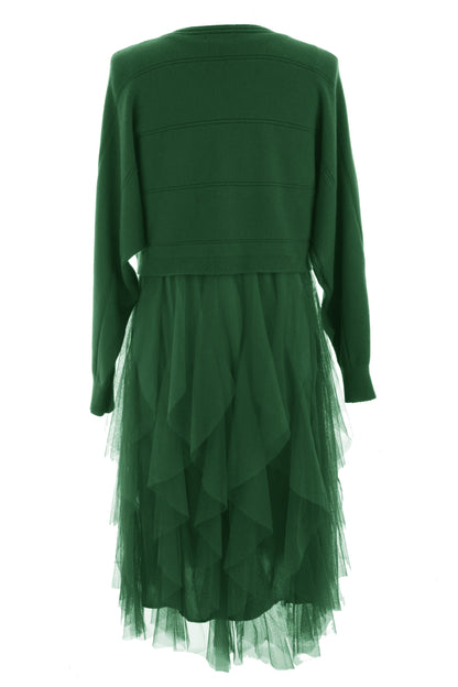 2 Piece Knit Jumper Ruffle Dress