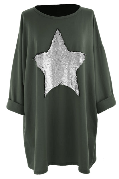 Sequin Star Jersey Tunic