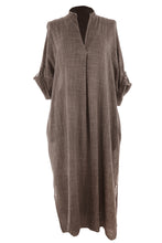 Load image into Gallery viewer, V Neck 2 Pocket Cotton Midi

