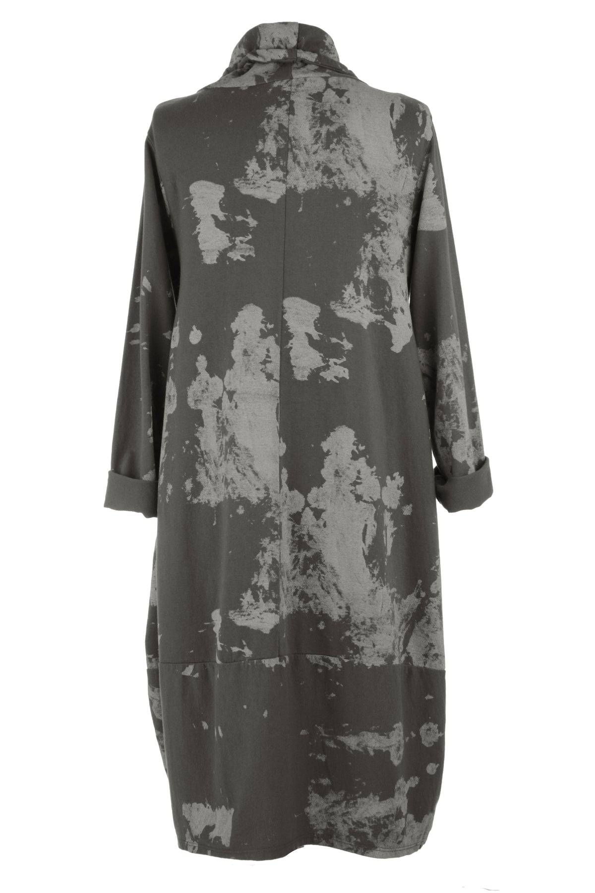 Abstract Print Cowl Neck Dress