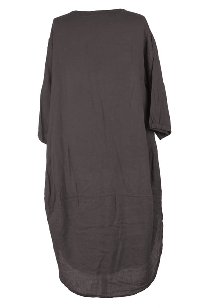 2 Pocket Cocoon Linen Midi