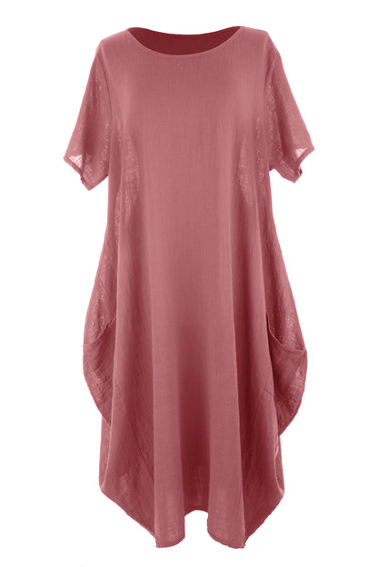 2 Pocket Cotton Tulip Midi Dress