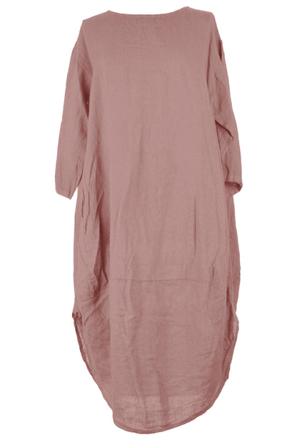 2 Pocket Cocoon Linen Midi