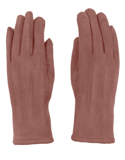 Stitch Detail Suede Gloves