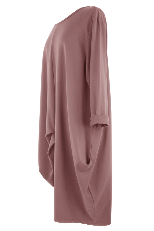 Pleat Rushed Detail Midi Dress