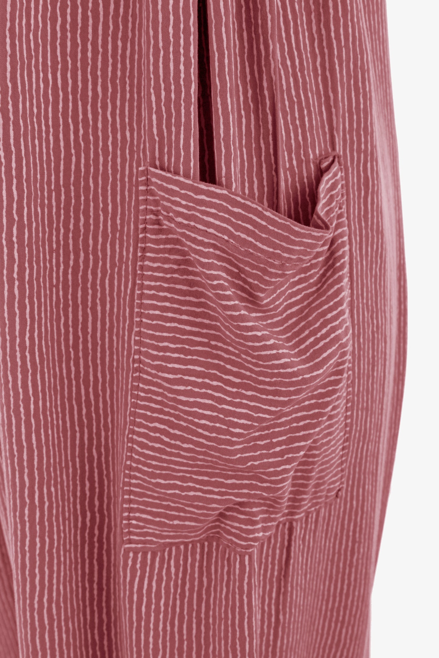 Button Detail Stripe Jumpsuit