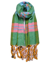 Load image into Gallery viewer, Lurex Woven Tartan Scarf
