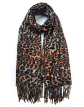 Load image into Gallery viewer, Leopard Print Cashmere Scarf
