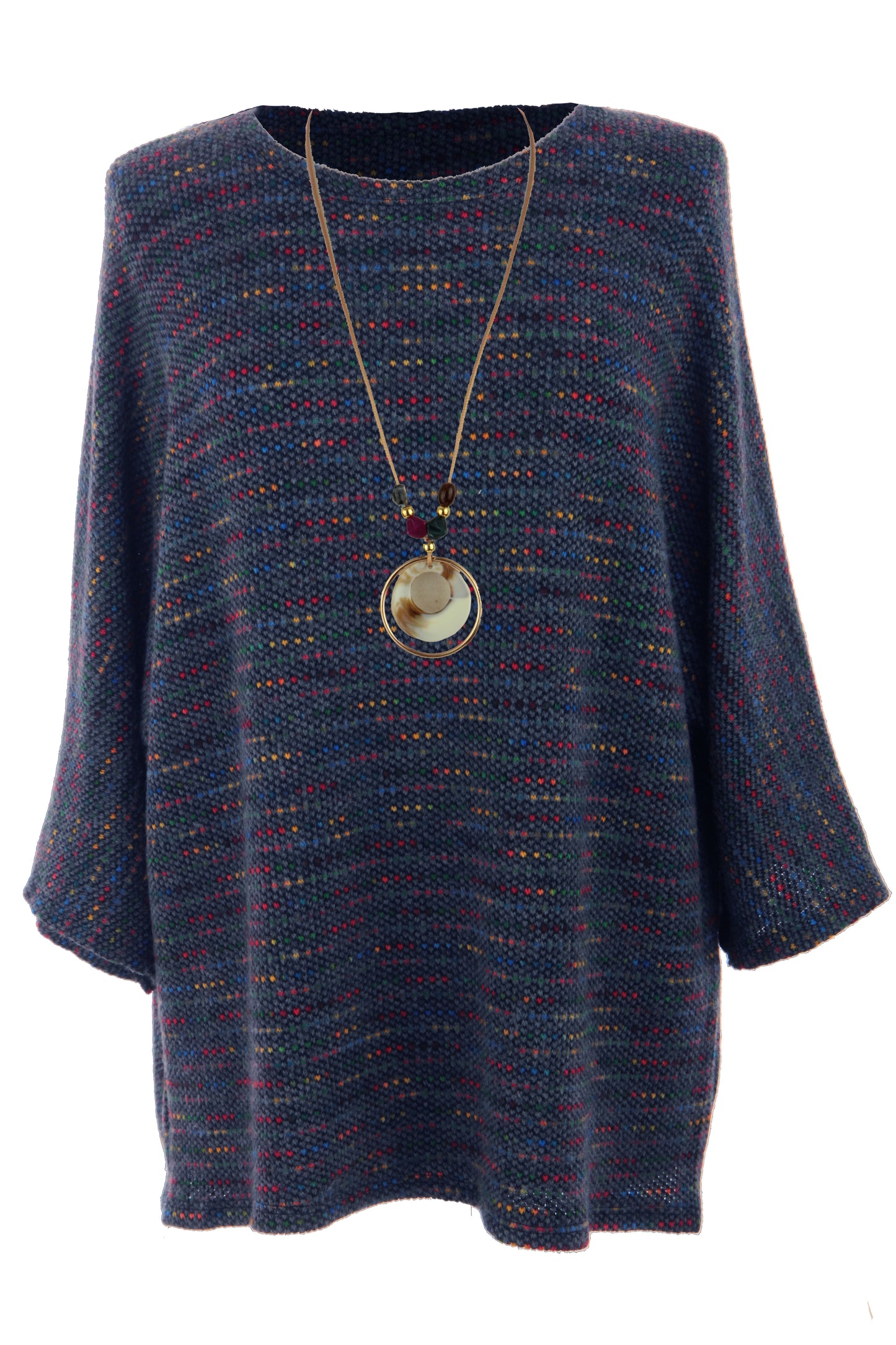 Batwing Tweed Necklace Top