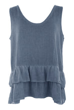 Load image into Gallery viewer, Rara Frill Hem Teabag Linen Vest

