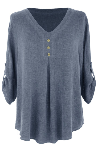 3 Button Detail Teabag Top