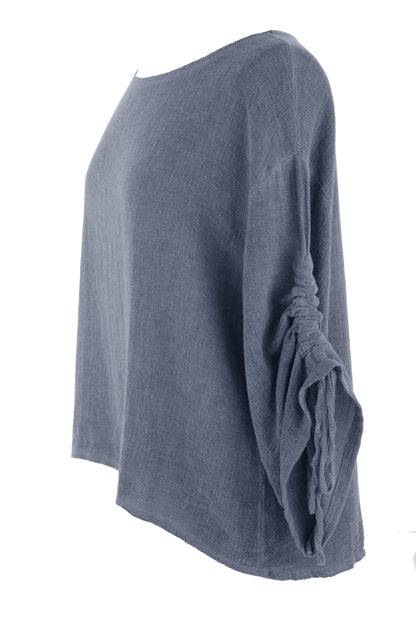 Ruched Sleeve Teabag Top