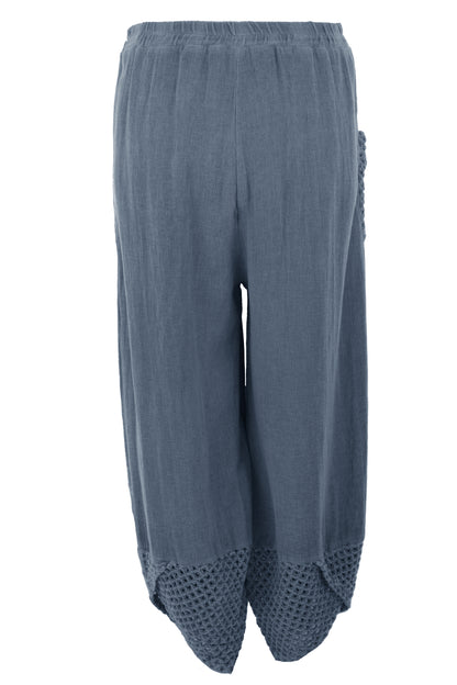 2 Crochet Pocket Barrel Leg Teabag Trouser
