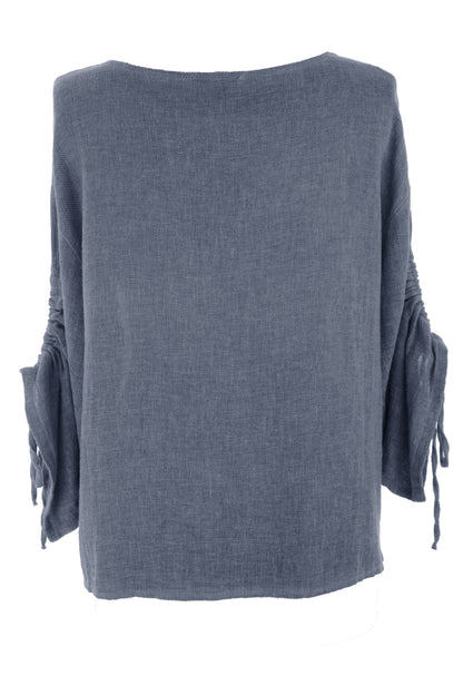 Ruched Sleeve Teabag Top