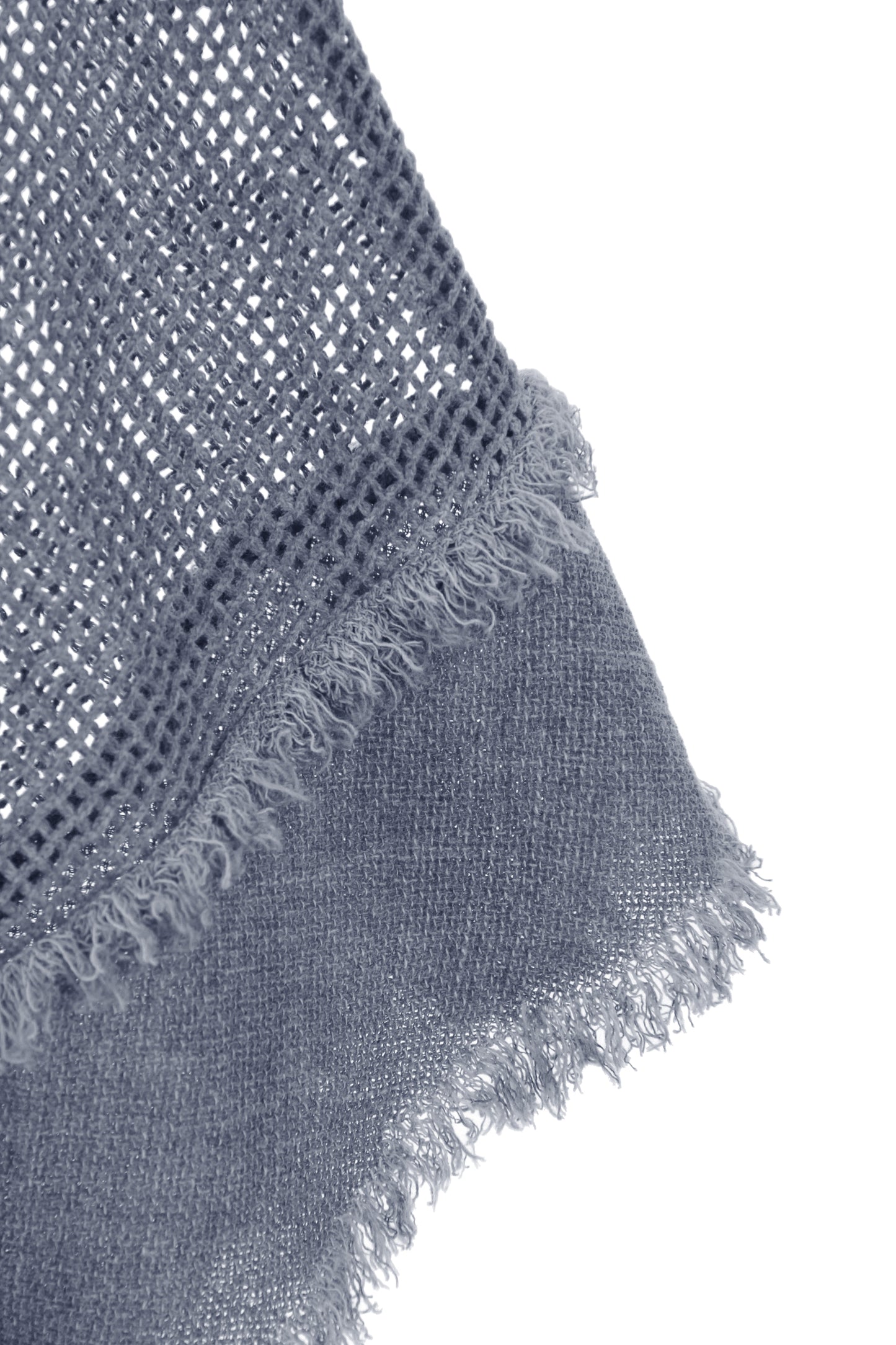Frayed Trim Linen Mesh Top