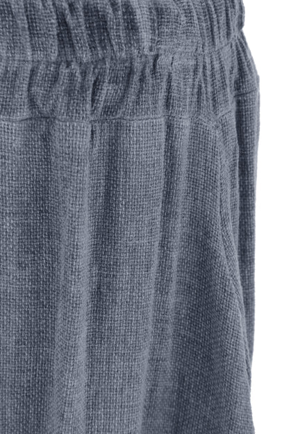 Side Slit Wide Leg Teabag Linen Trouser
