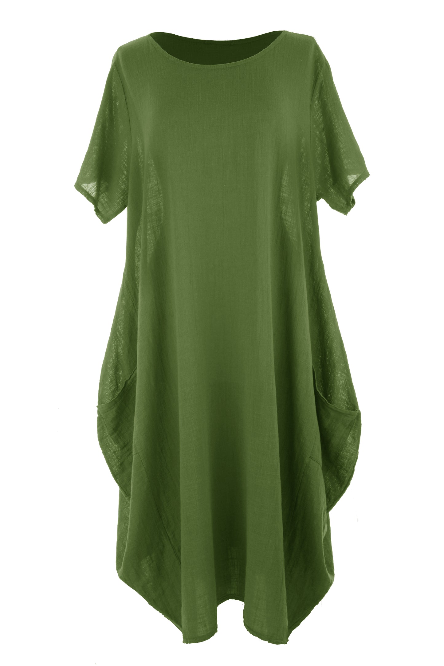 2 Pocket Cotton Tulip Midi Dress