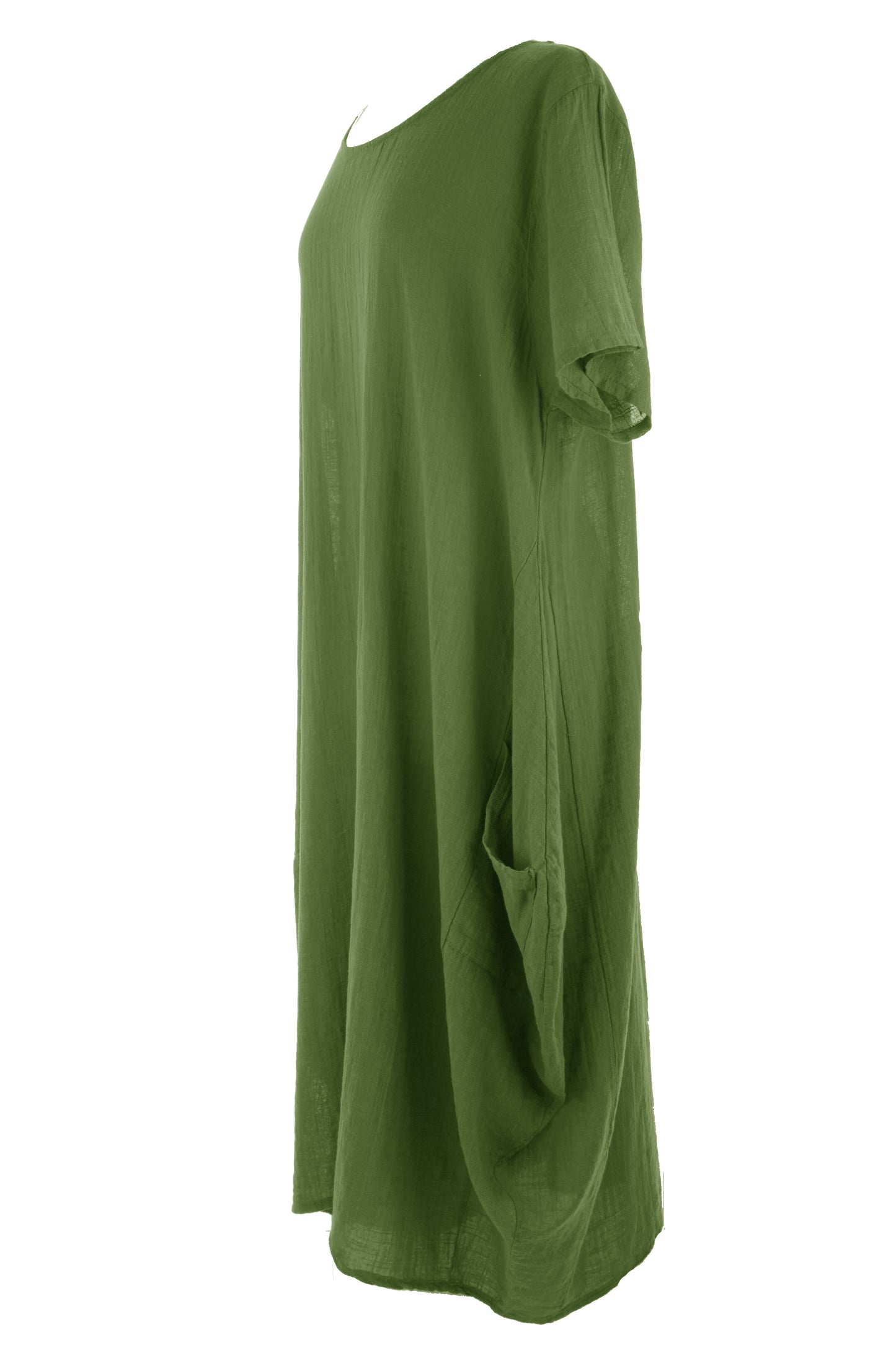 2 Pocket Cotton Tulip Midi Dress