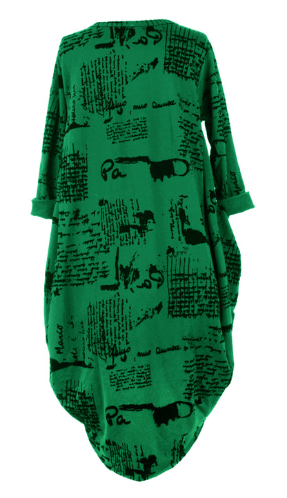 Flocking Script Midi Dress