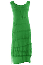 Load image into Gallery viewer, Sleeveless Frayed Detail Silk Midi
