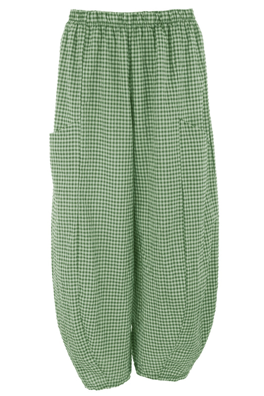 Barrel Leg Gingham Trouser